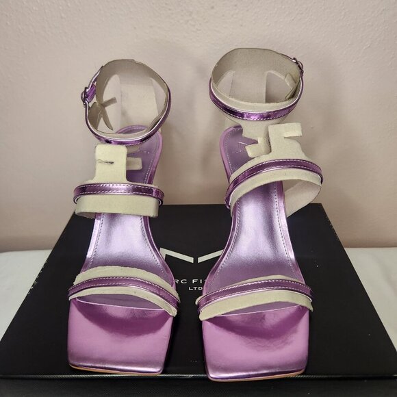 NEW Marc Fisher Dalida Purple Square Toe Sandal Heel Stiletto Size 7 - Picture 4 of 11